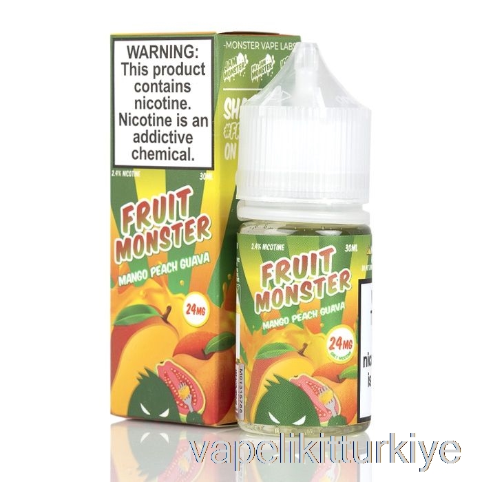 Vape Türkiye Mango şeftali Guava - Meyve Canavarı Tuzları - 30ml 24mg